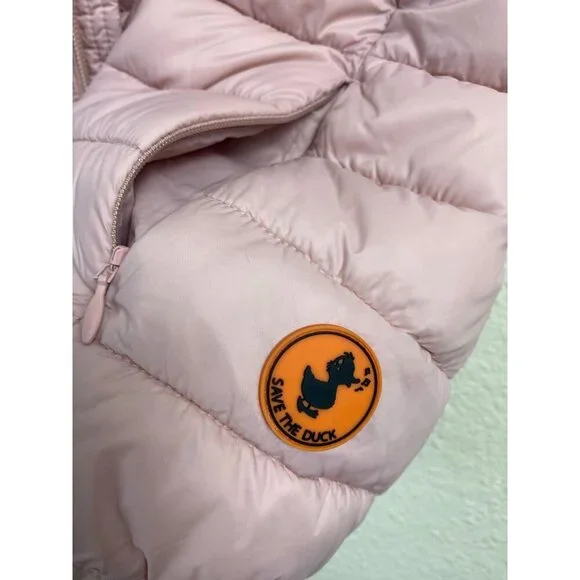Save The Duck Pink Ultra-Light Faux Down Vest Plumtech Kids 10 Y.O. Puffer Coat